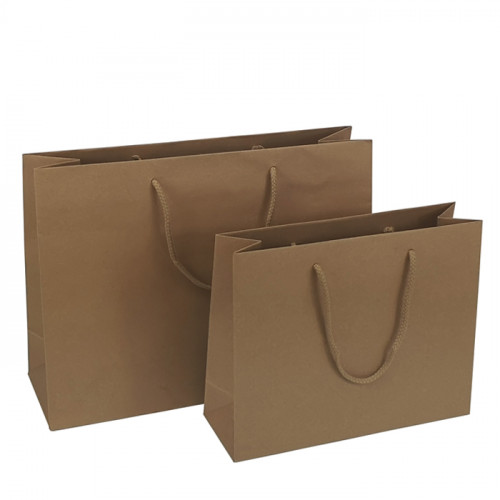 300mm Brown Paper Carrier Bags from stock at Midpac Packaging. Natural