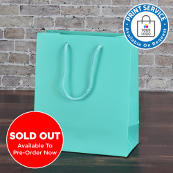 200mm Aqua Matt Laminated Paper Carrier Bags