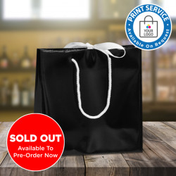 Small Black Ribbon Tie Laminated Carrier Bags