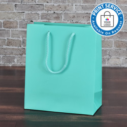 200mm Aqua Matt Laminated Paper Carrier Bags