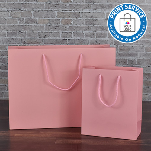 400mm Baby Pink Matt Laminated Paper Carrier Bags