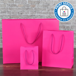 115mm Fuchsia Matt Laminated Paper Carrier Bags