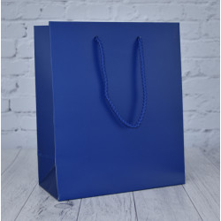 Reg Blue Matt Paper Carrier Bags