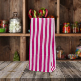 Pink White Striped Pick n Mix Paper Bags