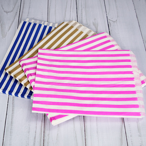 Candy Stripe Paper Bags 10" x 14" 25cm x 36cm Various Colours