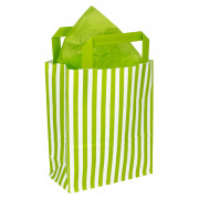 250mm Lime Striped Paper Carrier Bags