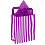 180mm Purple Striped Paper Carrier Bags
