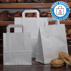 260mm White Paper Carrier Bags External Handles