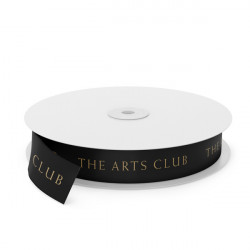 The Arts Club Printed Ribbon - Black Printed Gold