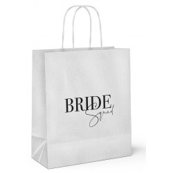 180mm Bride Squad Printed Carrier Bag - White