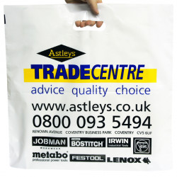 45x45cm White Patch Handle Printed Carrier Bags