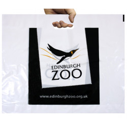 55x45cm White Printed Carrier Bags