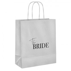 180mm The Bride Printed Carrier Bag - White