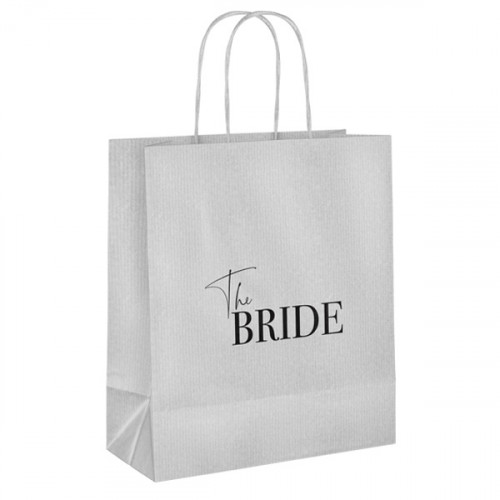 180mm The Bride Printed Carrier Bag - White