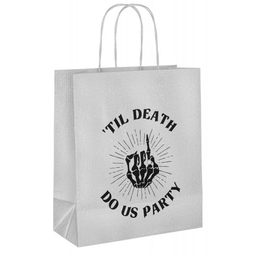 180mm Til Death Carrier Bag - White