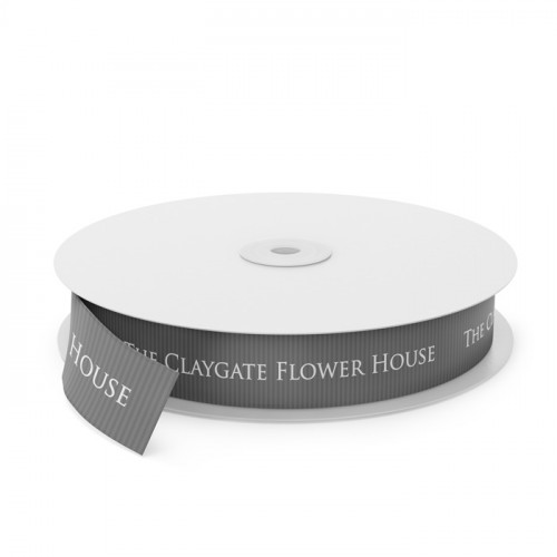 Claygate Flowers Printed Ribbon - Grey(0015)