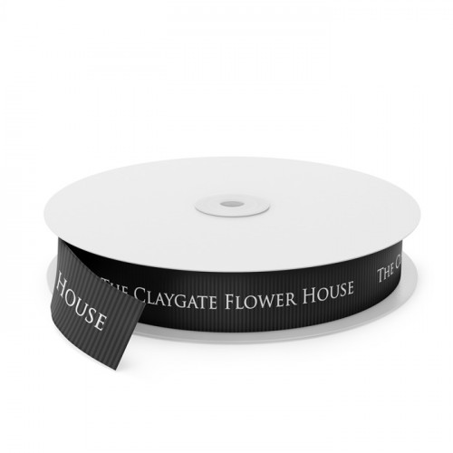 Claygate Flowers Printed Ribbon - Pewter(1022)
