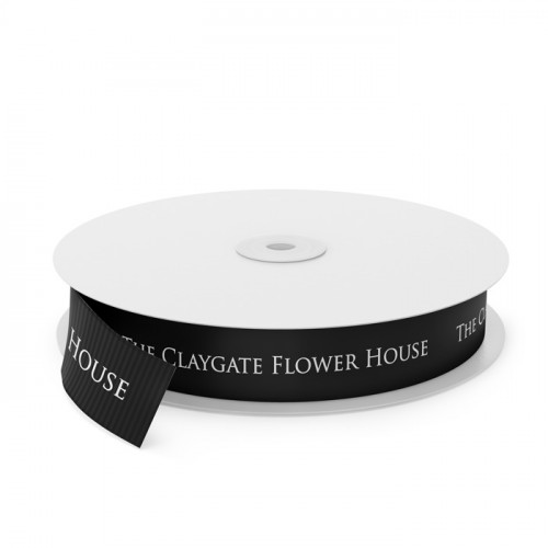 Claygate Flowers Printed Ribbon - Black