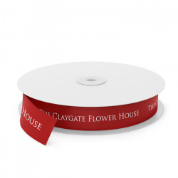 Claygate Flowers Printed Ribbon - Red(0250)