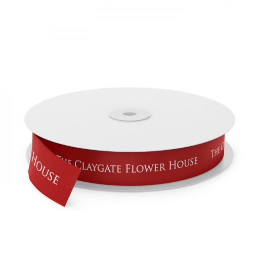 Claygate Flowers Printed Ribbon - Red(0250)