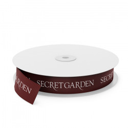 Secret Garden Printed Ribbon - Burgundy(0277)