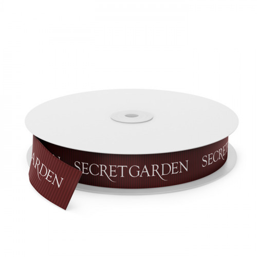 Secret Garden Printed Ribbon - Burgundy(0277)