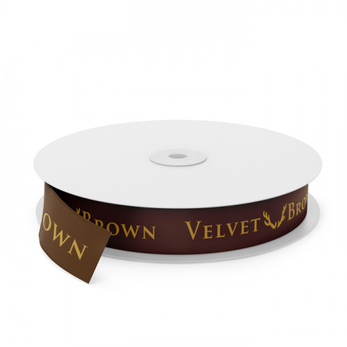 Velvet Brown Printed Ribbon