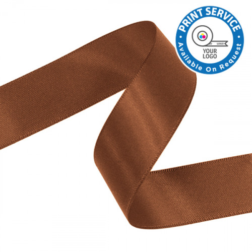 15mm Coffee Double Faced Satin Ribbon