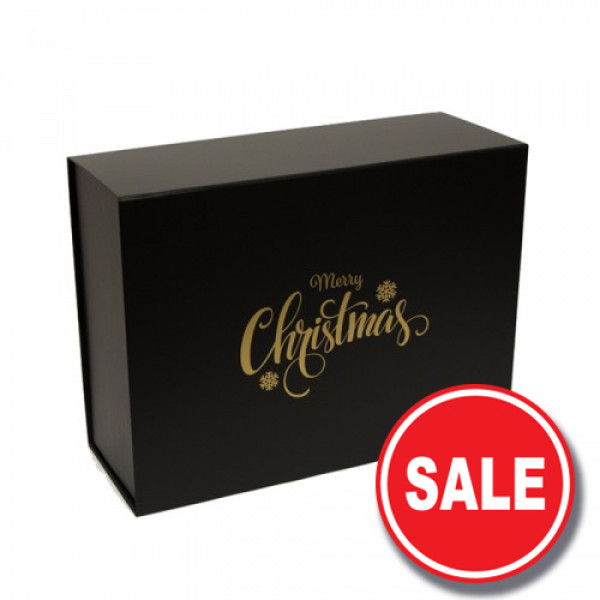Merry Christmas Gift Box from MIDPAC in matt black with a gold Merry