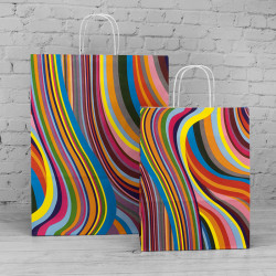 Large 70s Design Paper Carrier Bag