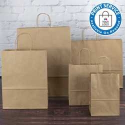 450mm Brown Twisted Handle Paper Carrier Bags