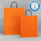 240mm Orange Twisted Handle Paper Carrier Bags