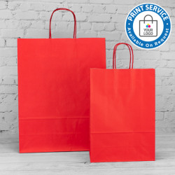 240mm Red Twisted Handle Paper Carrier Bags