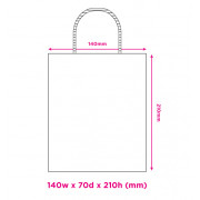 140mm White Twisted Handle Paper Carrier Bags