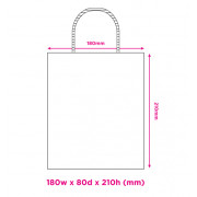 190mm White Twisted Handle Paper Carrier Bags