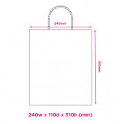 240mm White Twisted Handle Paper Carrier Bags