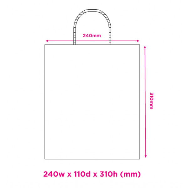 240mm Brown Twisted Handle Paper Carrier Bags
