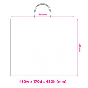 450mm White Twisted Handle Paper Carrier Bags