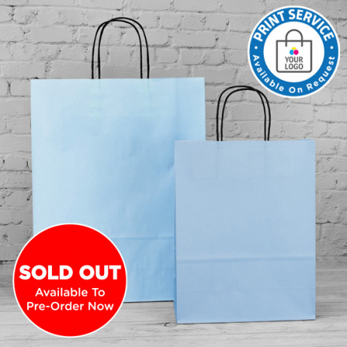 240mm Baby Blue Twisted Handle Paper Carrier Bags