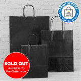 400mm Black Twisted Handle Paper Carrier Bags 400mm Black Twisted Handle Paper Carrier Bags