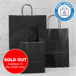400mm Black Twisted Handle Paper Carrier Bags 400mm Black Twisted Handle Paper Carrier Bags