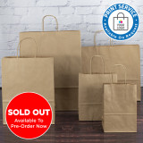 540mm Brown Twisted Handle Paper Carrier Bags