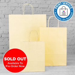 320mm Cream Twisted Handle Paper Carrier Bags