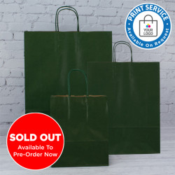 190mm Dark Green Twisted Handle Paper Carrier Bags 190mm Dark Green Twisted Handle Paper Carrier Bags
