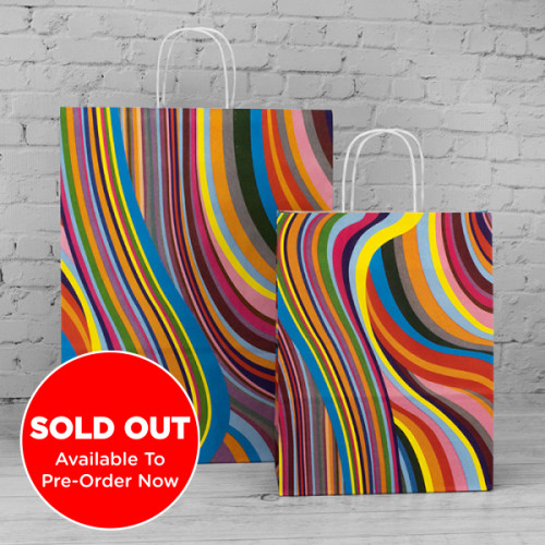 Large 70s Design Paper Carrier Bag