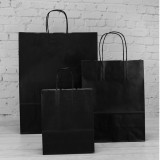 400mm Black Twisted Handle Paper Carrier Bags