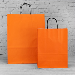 Orange Paper Carrier Bags