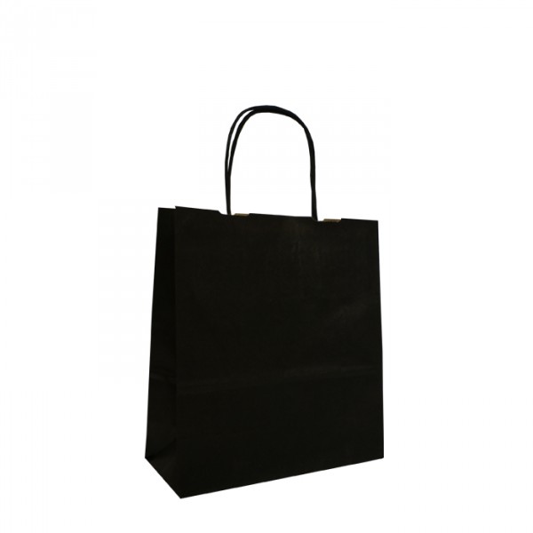 180mm Black Twisted Handle Paper Carrier Bags