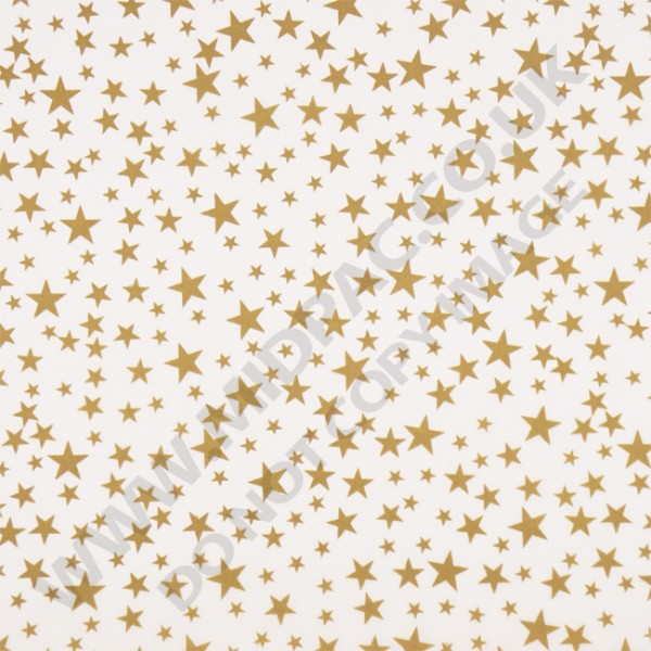 Gold Star Patterned Tissue Paper from Midpac Packaging. White Tissue
