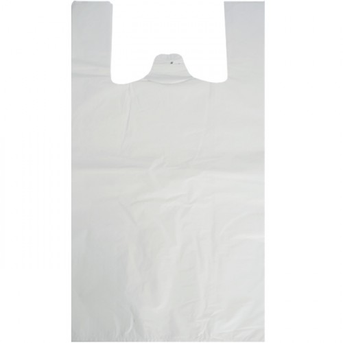 13x20x23 White Polythene Vest Carrier Bags